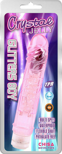 Chisa Novelties Glitters Boy Crystal Jelly Realistic Vibrator 20cm Pink