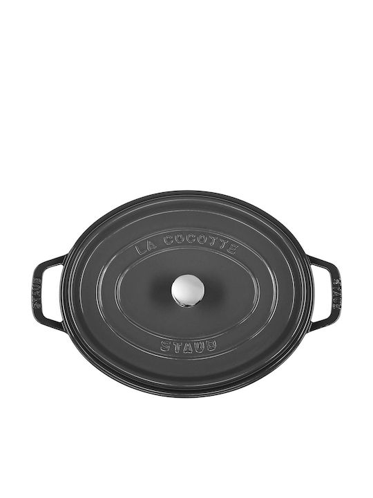 Staub Round Cocotte Βαθιά Κατσαρόλα από Μαντέμι 5.5lt / 29cm Graphite Grey