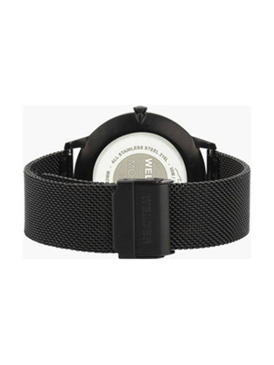 Welder Slim Watch Chronograph Battery with Black Metal Bracelet