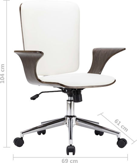 vidaXL Office Chair with Arms White