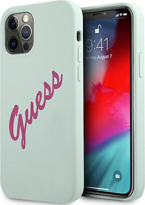 Guess Vintage Fuchsia Script Back Cover Σιλικόνης Μπλε (iPhone 12 / 12 Pro)