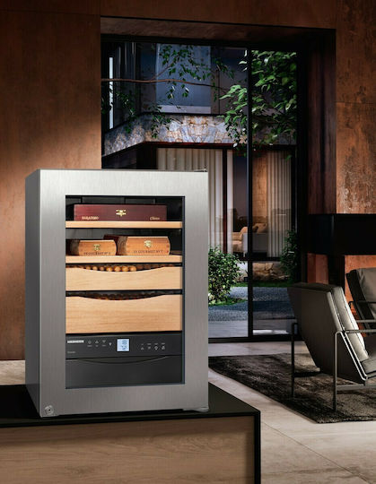 Liebherr Zkes 453 Metalică Vitrină Umidificator de Puroi cu Igrometru Digital 61.2cmx42.5cmx61.2cmcm.