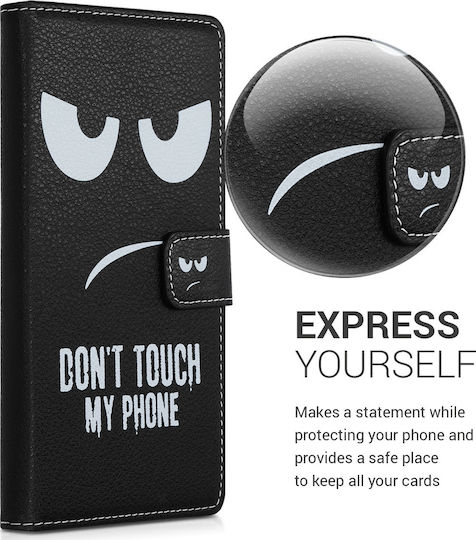 KWmobile Don't Touch My Phone Brieftasche Synthetisches Leder Schwarz (Nothing Phone 2)