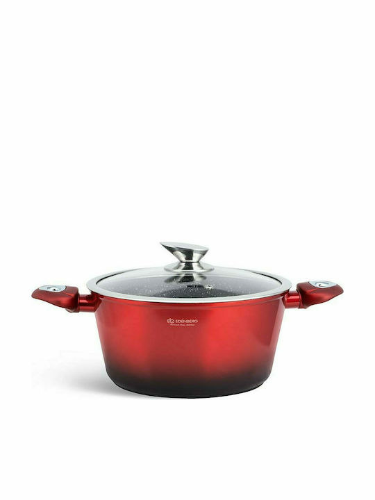 Edenberg Cookware Set of Aluminum with Stone Coating Red 15pcs