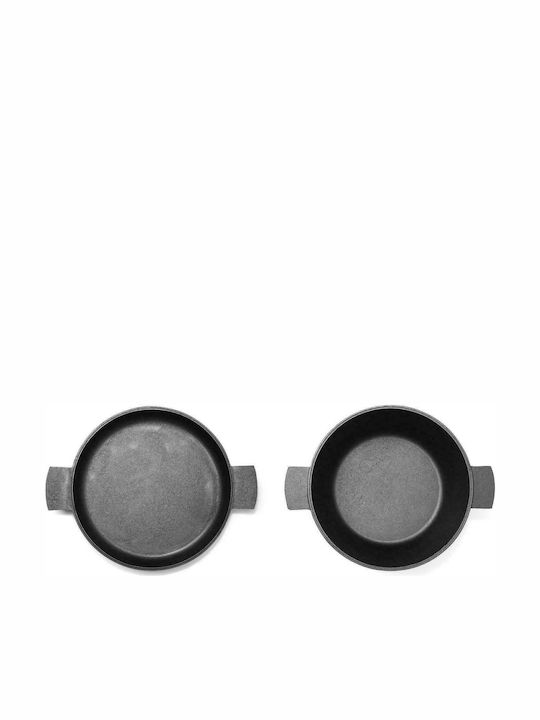 Skeppshult Pots Set of Cast Iron with No Coating Black 2pcs