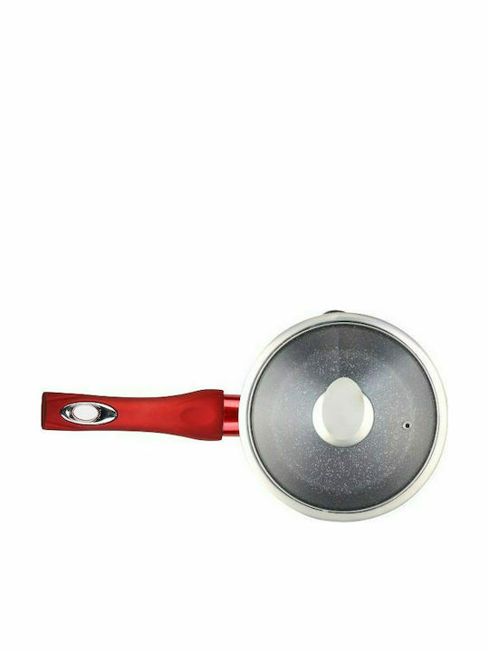 Edenberg Cookware Set of Aluminum with Stone Coating Red 15pcs