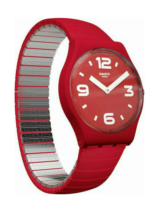 Swatch Chili Watch with Red Rubber Strap