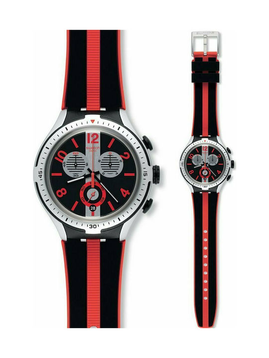 Swatch Stripes Watch with Battery Mechanism