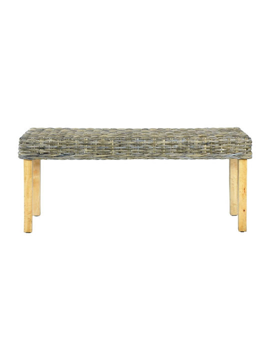 Dining Room Bench with Wooden Surface Gray 110x35x45cm