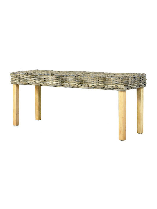 Dining Room Bench with Wooden Surface Gray 110x35x45cm