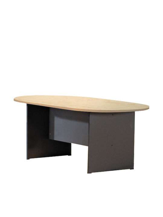 Besprechungstisch Oval Holz Beige 240x120x75cm