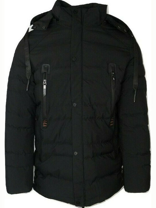 Paco & Co Men's Winter Parka Jacket Black