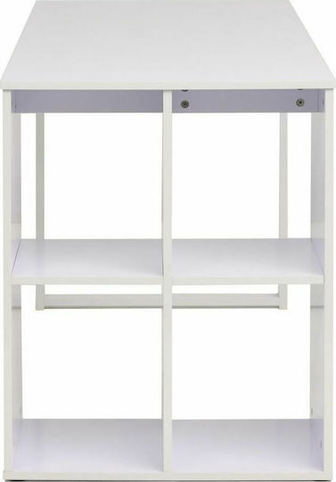 Домашно бюро с бели дървени библиотеки 120x60x75см