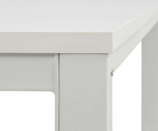 Домашно бюро с бели дървени библиотеки 120x60x75см