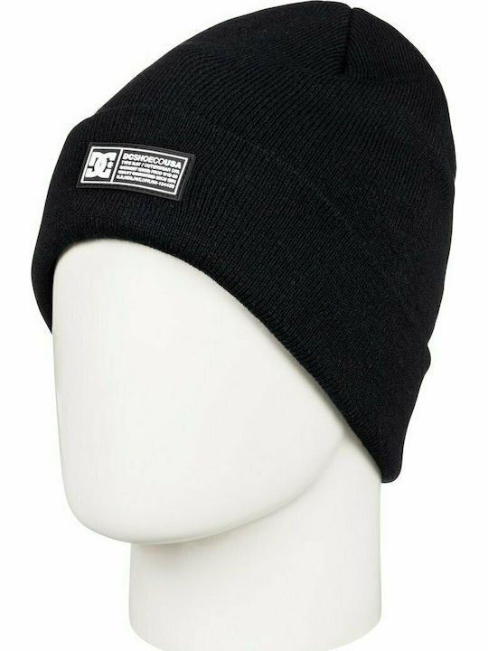 Label Beanie Ανδρικός Σκούφος Πλεκτός σε Μαύρο χρώμα
