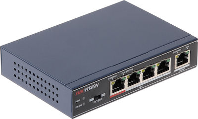 Hikvision DS-3E0505P-E Unmanaged L2 PoE+ Switch with 4 Gigabit (1Gbps) Ethernet Ports