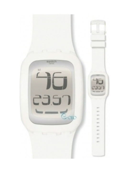 Swatch Watch with White Rubber Strap