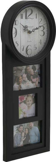 Click Wanduhr Kunststoff Schwarz 23x58cm Click Wanduhr Kunststoff Schwarz 23x58cm