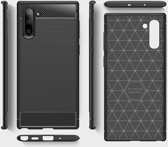 Hurtel Carbon Fiber Back Cover Σιλικόνης 1.4mm Μαύρο (Galaxy Note 10)