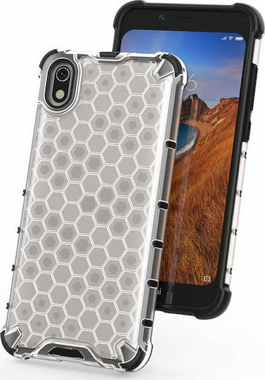 Hurtel Honeycomb Umschlag Rückseite Silikon Transparent (Redmi 7A)
