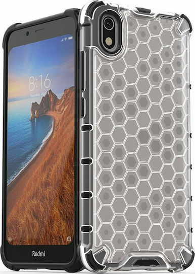 Hurtel Honeycomb Umschlag Rückseite Silikon Transparent (Redmi 7A)