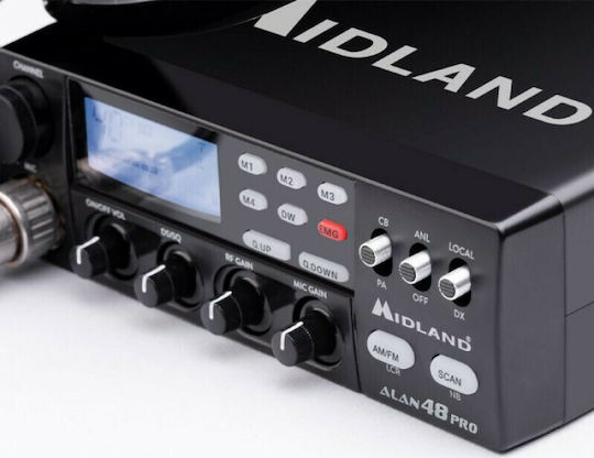Midland Alan 48 Pro Car CB 4W with Monochrome Screen