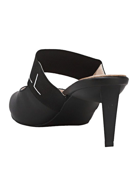 Kendall + Kylie Lacey Piele Mules cu Subțire Mare Toc în Negru Culoare KKS.0S1.080.091