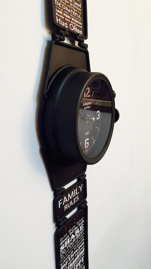 SP Souliotis Antique Wall Clock Metallic Black 18x80cm