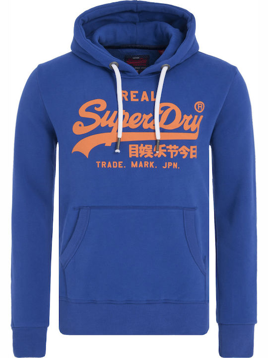 Superdry Men's Sweatshirt Jacket with Hood and Pockets Blue
