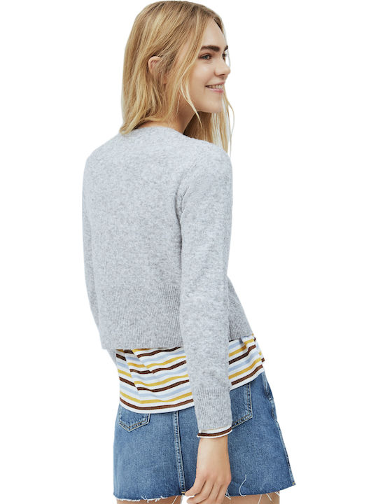 Pepe Jeans Wendy Knitwear Μακρυμάνικο Γυναικείο Πουλόβερ Γκρι