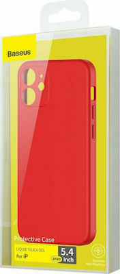 Baseus Liquid Silica Gel Silicone Back Cover Red (iPhone 12 mini)