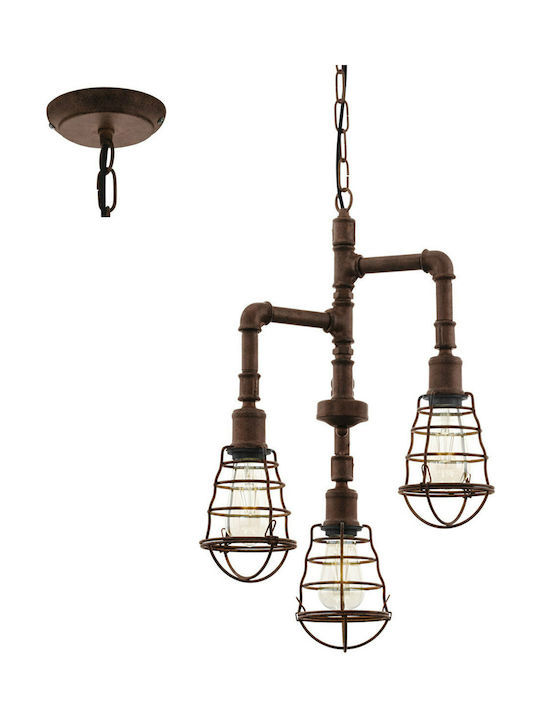 Eglo Port Seton Pendant Light Suspension Grid for Socket E27 Brown