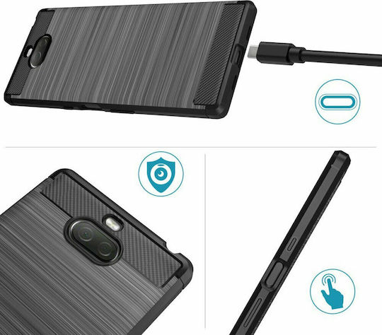 Hurtel Carbon Fiber Brushed Μαύρο (Xperia 10)
