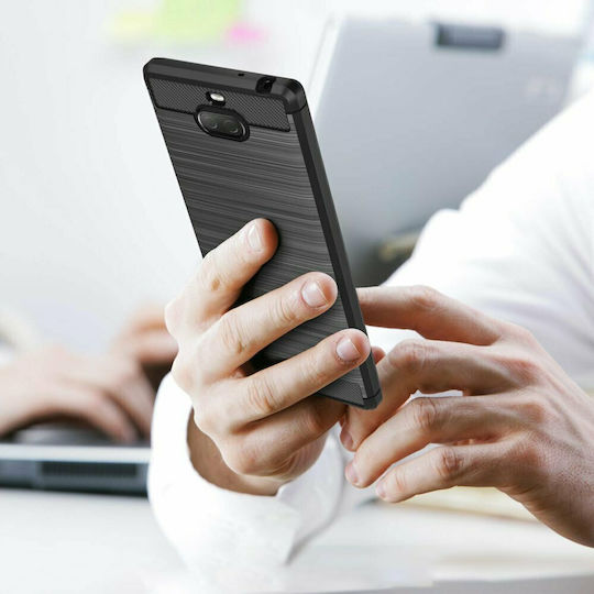 Hurtel Carbon Fiber Brushed Μαύρο (Xperia 10)
