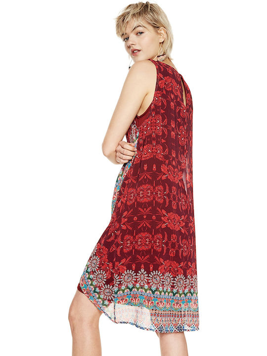 Desigual Vest Iris Sommer Mini Kleid Wickel Rot