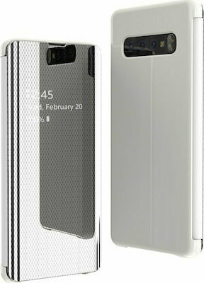 Hurtel Clear View Buchen Sie Kunststoff Silber (Galaxy S10e)