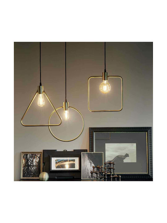 Ideal Lux ABC SP1 Triangle Pendant Light Single-Light for Socket E27 Gold