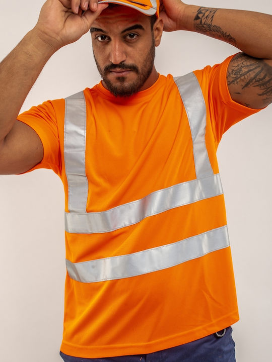 Axon Liverpool Hi Vis Мъжка Работна блуза Оранжев с Отразителни ленти