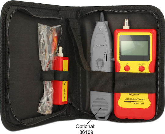 DeLock 86108 Kabeltester Netzwerk BNC / RJ12 / RJ45 / USB Digital