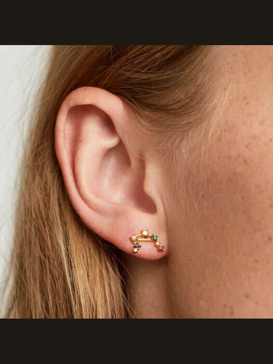 P D Paola Libra Earrings Studs Made of Silver Gold Plated P D Paola Libra Earrings Studs Made of Silver Gold Plated