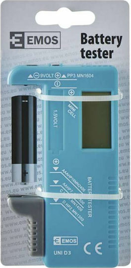 Emos N0322 Ψηφιακό Battery Tester με Πτυσσόμενη Υποδοχή