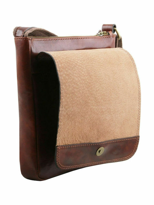 John Leder Herrentasche Bote Dark Brown
