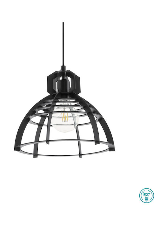 Eglo Ipswich Pendant Light Single-Light for Socket E27 Black