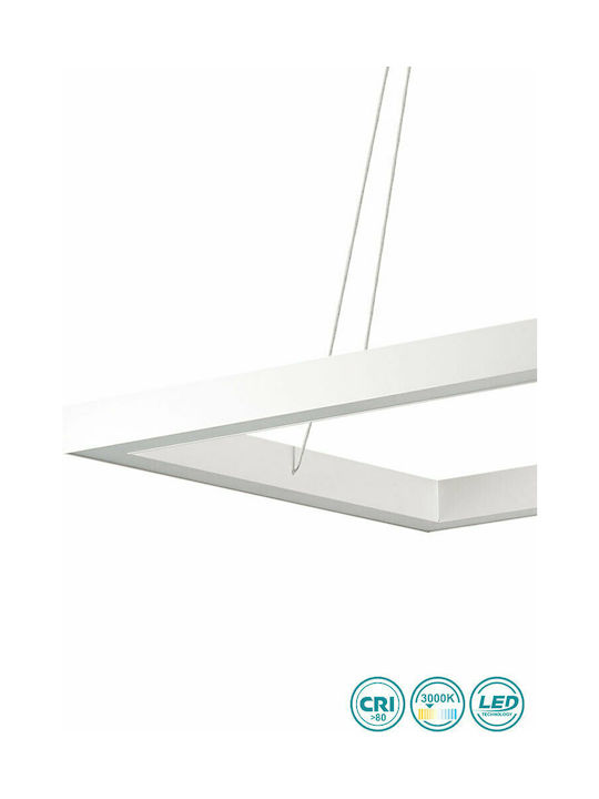 Ideal Lux Oracle Square Pendant Light LED with Warm White Light White