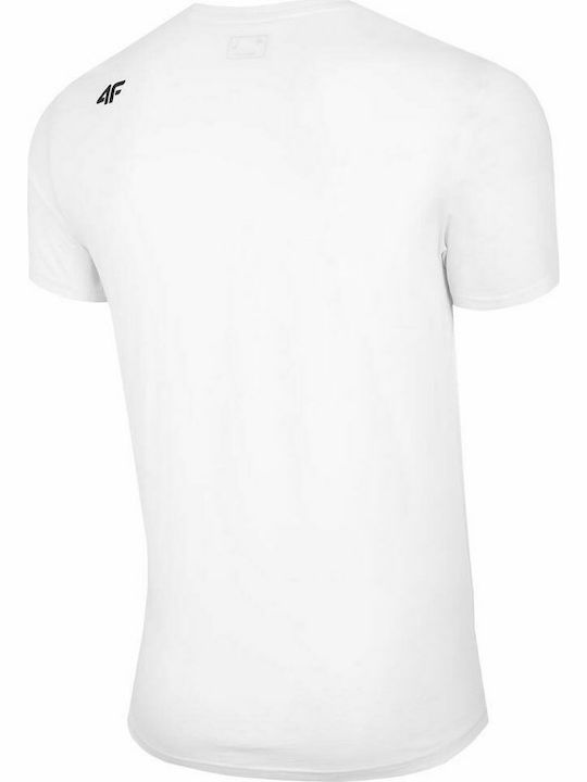 4F Herren T-Shirt Kurzarm Weiß