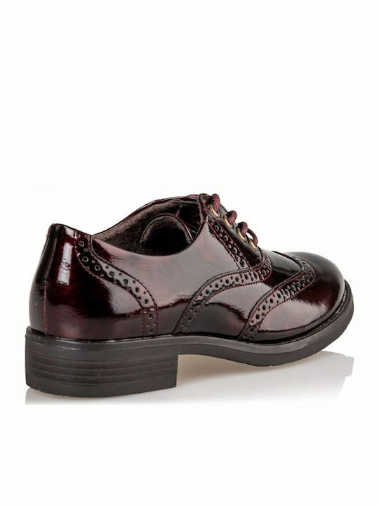 Γυναικεία Oxfords από Λουστρίνι σε Μπορντό Χρώμα