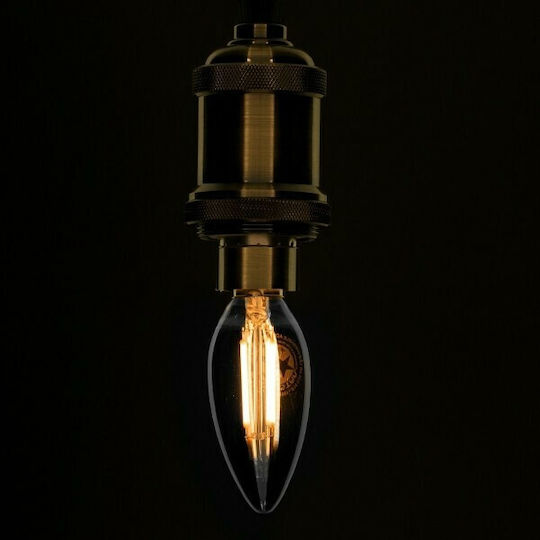 GloboStar Edison Retro LED-Lampe 4W 98mm für Fassung E14 und Form C35 Warmes Weiß 400lm Dimmbar