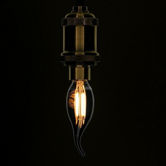 GloboStar Edison Retro Λάμπα LED 4W 120mm για Ντουί E14 και Σχήμα C35T Θερμό Λευκό 400lm Dimmable