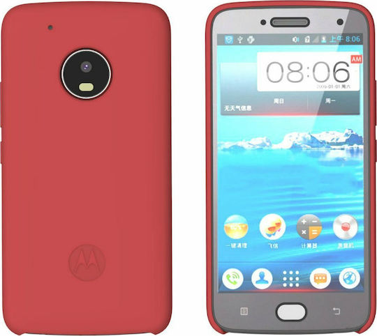 Motorola Back Cover Σιλικόνης Κόκκινο (Moto G5 Plus)