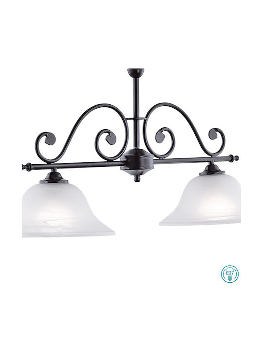 Eglo Murcia Pendant Light Two-Light Rail for Socket E27 Black